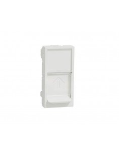 Carátula RJ45 estrecha blanco polar compatible Keystone NU946018 de Schneider