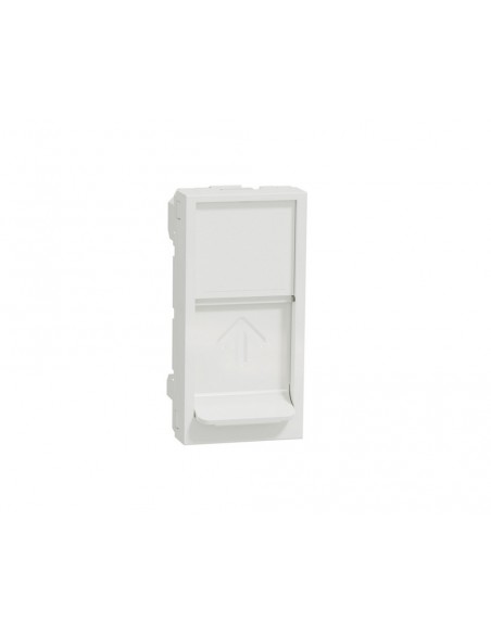 Carátula RJ45 estrecha blanco polar compatible Keystone NU946018 de Schneider