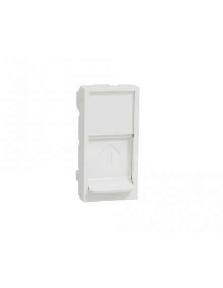 Carátula RJ45 estrecha blanco polar compatible Keystone NU946018 de Schneider
