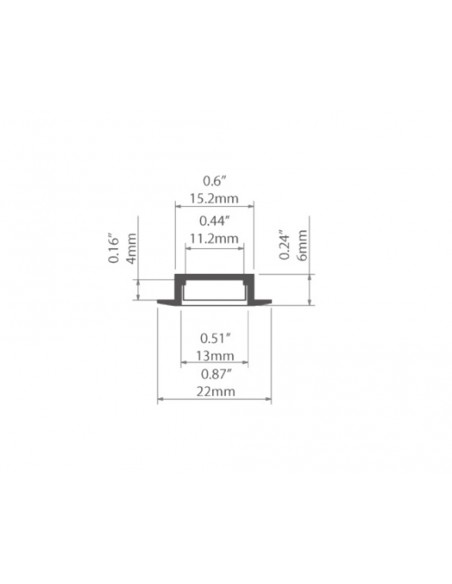 Perfil de empotrar para tira led de Klus