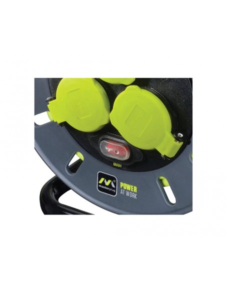 Enrollacable alargador de 25metros 3 enchufes Schuko IP44 16A de Luceco