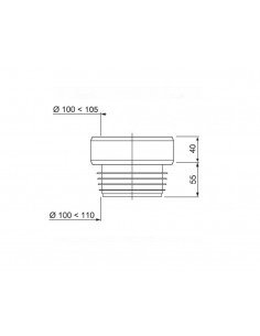 Manguito recto para inodoro de Cabel 2