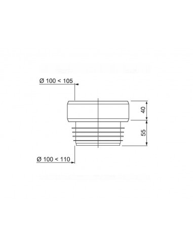 Manguito recto para inodoro de Cabel