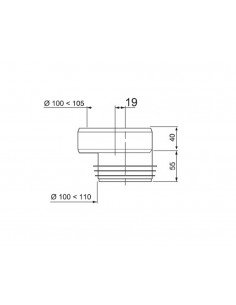 Manguito excéntrico para inodoro de Cabel 2