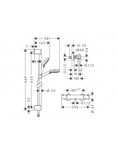 Set de ducha termostática Crometta Vario Ecostat 27812400 de Hansgrohe 2
