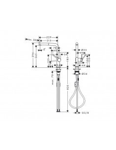 Grifo de fregadero Talis M54 mango extraíble 270 72808000 de Hansgrohe 2