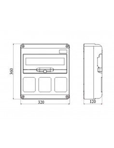 Armario de distribución Q-DIN 14 módulos + 3 frontales base 16/32A GW68005N de Gewiss 2