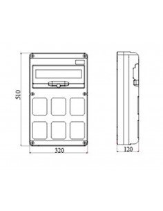 Armario de distribución Q-DIN 14 módulos + 6 frontales base 16/32A GW68008N de Gewiss 2