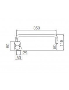 Grifo de fregadero monoblock caño bajo de 350mm 6205 de Duchaflex 2
