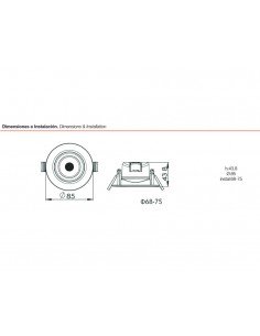 Downlight led empotrable orientable 6.5W 3000K ALLINR0094BC de Roblan 2