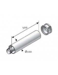 Tubo prolongación 60/100 X 0.5 mt. para calderas de condensación de Saunier Duval 2