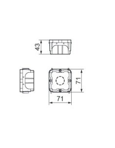 Caja universal enlazable para empotrar D88 de IDE 2
