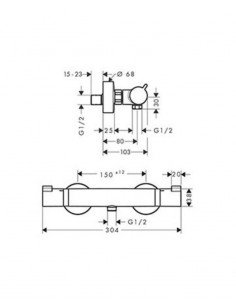 Grifo de ducha termostático Ecostat 13116000 de Hansgrohe 2