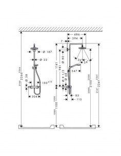 Columna de ducha SHOWERPIPE 180 CROMA SELECT S 2jet 27253400 de Hansgrohe 2