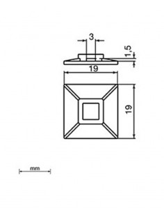 Base adhesiva 19x19 para brida Unex 1254. Bolsa de 100 unidades 2