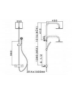 Columna de ducha termostática INOX THER de Cabel 2